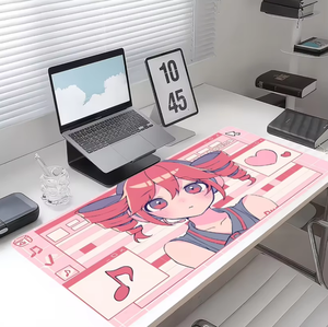 Tapis de souris de jeu <span class=keywords><strong>Te</strong></span>.to Anime au design mignon avec visage emblématique, surface lisse, durable pour PC de bureau. Personnalisé Kas-ane. - Product Image 1