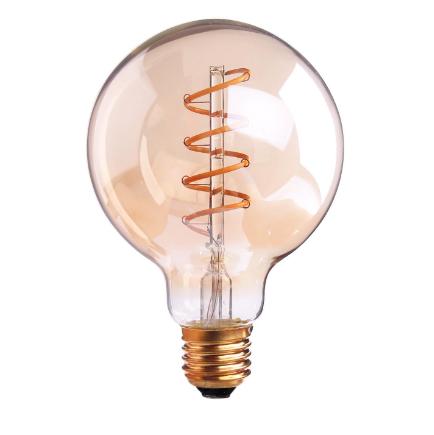 Vintage Flexible LED filamento de la bombilla espiral lámpara A60 G80 G95 G125 ST64 4W E27 bombilla de luz LED