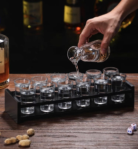 Commercio all'ingrosso a buon mercato 1oz vetro spirito personalizzato normale bianco bicchierino di vetro <span class=keywords><strong>vodka</strong></span> mini <span class=keywords><strong>bicchieri</strong></span> di vino con vassoio - Product Image 5