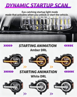 Phares LED Wind Winner avec feux de jour et clignotants pour Ford Bronco 2021 2022 2023 2024 2025