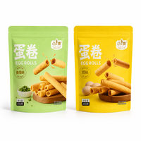 Sachet d'emballage alimentaire à fond plat / Sachet souple autoportant / Sachet d'emballage pour snacks / Sachet d'emballage pour rouleaux d'œufs