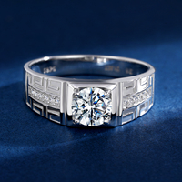 Bagues en moissanite YBO Fine Jewelry pour hommes, argent sterling 925, bagues de fiançailles et de mariage géométriques, luxe