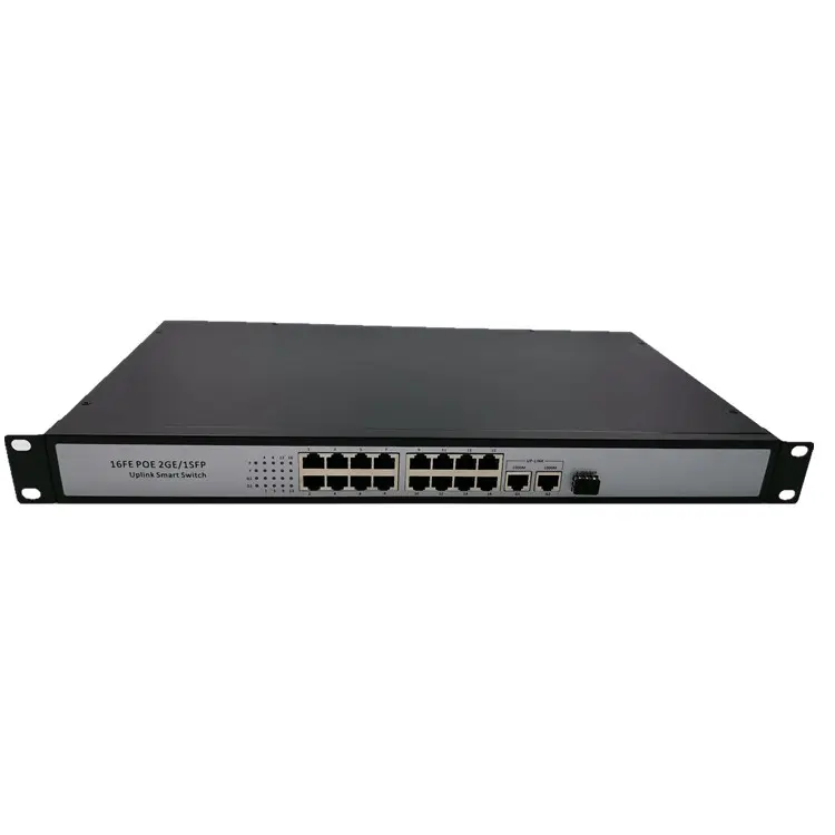 CCTV 16+2+1 16منفذ POE 10/100Mbps ومنافذ 2 Gigabit Uplink 1 منفذ Gigabit SFP POE مفتاح 16 منفذ