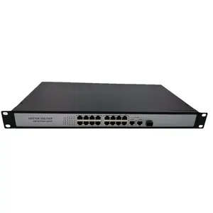 CCTV 16 портов POE 10/100 Мбит/с и 2 Порт Gigabit Uplink 1 порт Gigabit Ethernet SFP коммутатор питания через Ethernet