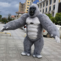 Costume de mascotte gonflable pour adulte, en peluche, pour Halloween, carnaval, déguisement animal, orang-outan, gorille, singe