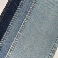 Tela vaquera elástica de algodón de fibra larga, 98.5% algodón, 11.9 oz, azul extra profundo, gris oscuro, 62-63 pulgadas, sarga, tacto firme