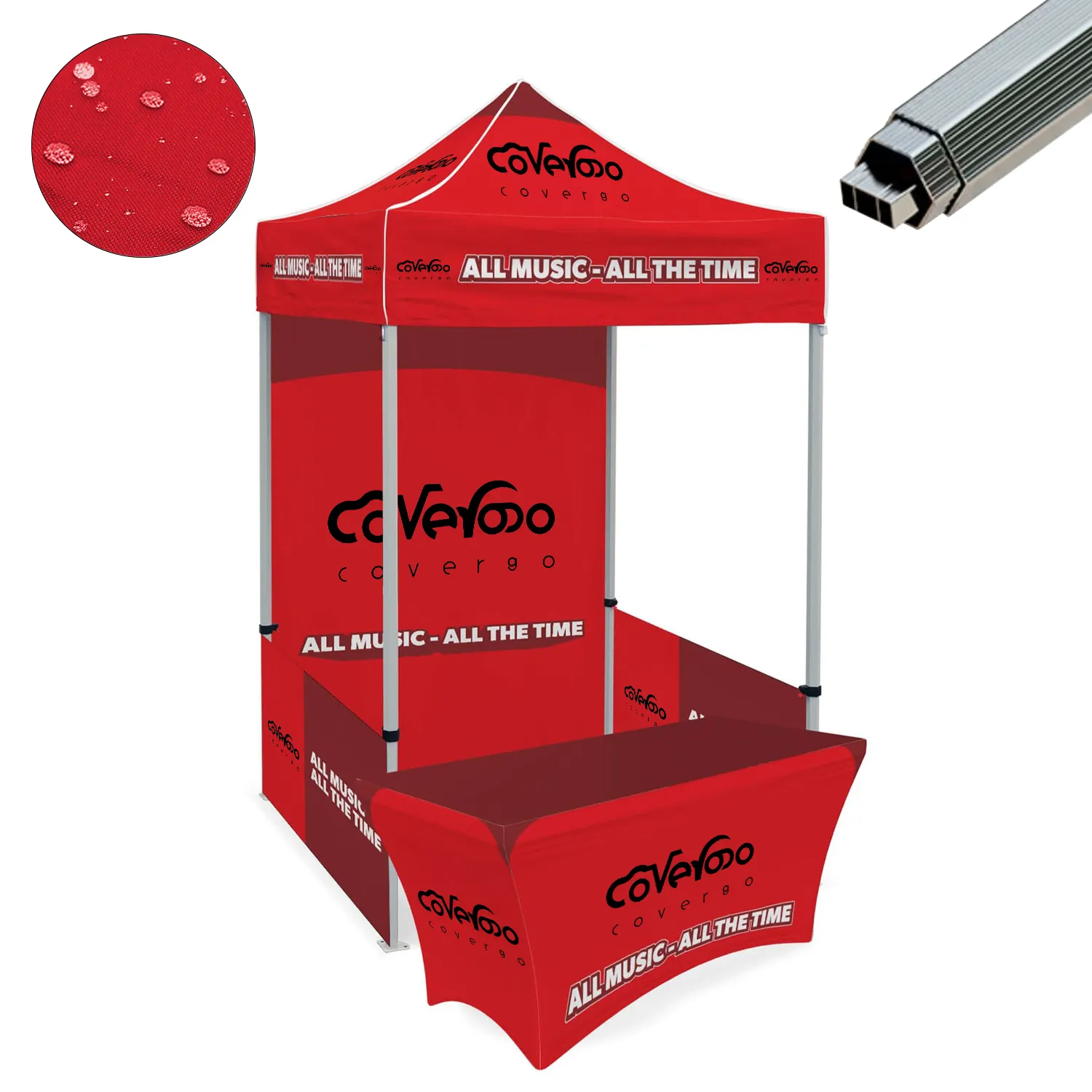 Dicetak 10x15 Popup Booth iklan Tenttable tahan air luar ruangan pameran 5x5 kanopi Pop Up aluminium Trade Show tenda