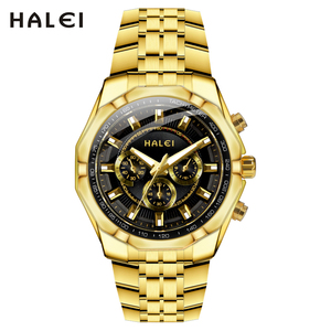 นาฬิกาข้อมือผู้ชาย HALEI รุ่น Octagon ควอตซ์ สายสแตนเลส หน้าปัดอนาล็อก โครโนกราฟ กันน้ำ 3BAR กลไกญี่ปุ่น แบบดรอปชิปปิ้ง - Product Image 2