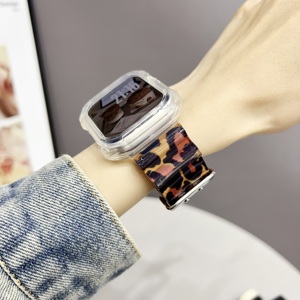 <span class=keywords><strong>Correa</strong></span> de <span class=keywords><strong>Reloj</strong></span> Inteligente de TPU con Estampado de Leopardo para <span class=keywords><strong>iPhone</strong></span> y para Watch 7/8/38-49 mm con Cierre Desplegable - Product Image 3