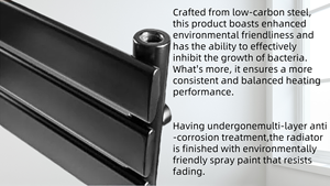 Radiatore Portasciugamani <span class=keywords><strong>Moderno</strong></span> in Acciaio Nero, Riscaldamento a Parete con Eleganti Barre Orizzontali per Asciugatura Asciugamani - Product Image 6