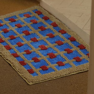 Tapis de bain floqué géométrique simple, motif rectangulaire, 1 pièce, absorbant, séchage rapide, tapis de sol pour la maison, paillasson d'entrée - Product Image 5