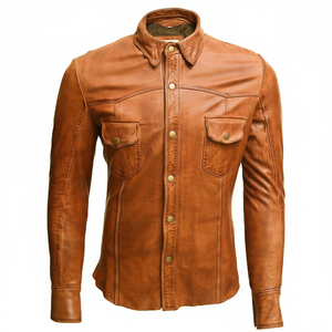 Vente en gros de chemise décontractée en cuir 100% personnalisée pour hommes, couleur unie, respirante, design réglable anti-boulochage de haute qualité, Offre Spéciale - Product Image 1