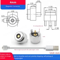 Connecteur magnétique 4 mm 10 A pour instrument de santé sur circuit imprimé, avec anneau de charge USB et broches d'aspiration magnétique mâle-femelle en laiton