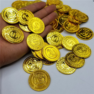 Pièces de monnaie en or 35 mm Pirates <span class=keywords><strong>des</strong></span> Caraïbes, bijoux, accessoires de jeu d'archéologie pour enfants, accessoires de fête, vente en gros - Product Image 6
