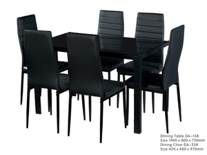 Bộ Bàn Ghế Và Bàn Ăn Bằng Kính Chất Lượng Cao Màu Đen Hiện Đại 6 Chỗ Ngồi Vững Chắc Cho Bộ Phòng Ăn - Product Image 5