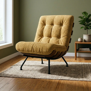 Midcentury Modern Office Chair with <b>Footrest</b> PU Leather Chrome Base Swivel Ergonomic Executive Chair - Product Image 1