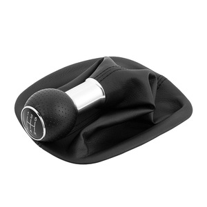 Leather Gear <b>Shift</b> <b>Knob</b> Cover For Volkswagen Passat B5 96-05 5 Speed 6 Speed Dustproof Black - Product Image 2