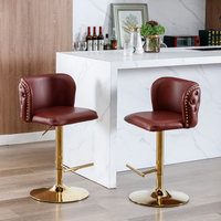 Tabouret de bar rembourré en PU à hauteur réglable et pivotant de style moderne pour la maison, la cuisine, l'hôtel, le type de mobilier de salle à manger