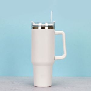 Gobelet isotherme anti-fuite avec couvercle et paille en acier inoxydable, compatible avec le porte-gobelet de voiture - Product Image 2