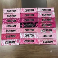 PURE Bandeau de sport personnalisé rose avec ruban pour femmes, bandeau torsadé pour la sensibilisation au cancer du sein, pour le mois d'octobre