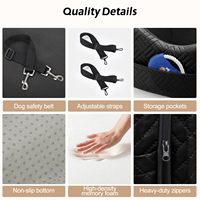 Siège de voiture pour chien portable en coton et cuir de luxe pour chiens de petite/moyenne taille, logo personnalisé en stock