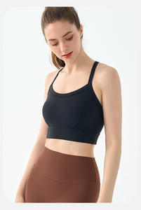 Logotipo personalizado de alta resistencia deportes de las mujeres a prueba de golpes Fix acolchado cuello redondo soporte Yoga <span class=keywords><strong>TopSports</strong></span> Bra Fitness chaleco - Product Image 5