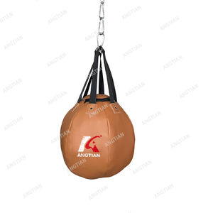 Saco de <span class=keywords><strong>boxeo</strong></span> colgante de cuero marrón, personalizado, a precio de fábrica - Product Image 6