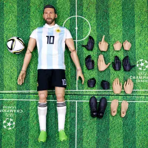 Penjualan terlaris kustom OEM figur aksi sepak bola mini Lionel Messi 03 resin plastik ABS PVC model figur aksi mini untuk koleksi