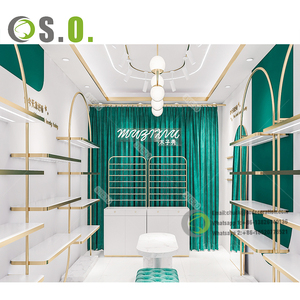 Treo tường Showcase thiết kế bằng gỗ truy cập thương hiệu quần áo cửa hàng Kệ hiển thị cửa hàng quần áo trang trí cho cửa hàng ưa thích - Product Image 3