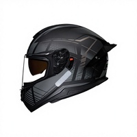Casque de moto intégral personnalisé avec visière double lentille pour casque audio et grand spoiler - Certifié 3C/DOT