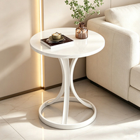 Table d'appoint ronde moderne avec structure en métal pour le coin du canapé du salon