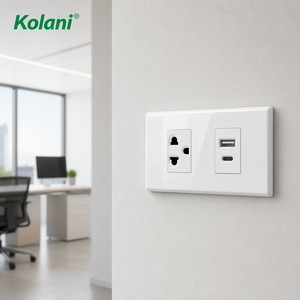 เต้ารับติดผนังทองแดงแบบคู่ Kolani 120 แบบฝังขนาดเล็ก 3 ขา พร้อมช่องเสียบ USB Type-C ชาร์จเร็ว ป้องกันการงัดแงะ - Product Image 6