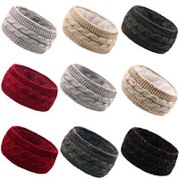 Cache-oreilles en cours d'exécution pour femmes Doublure en polaire Cache-oreilles d'extérieur Bandeau Perruques de cheveux humains Courir Queue de cheval Bandeaux pour femmes