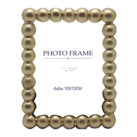 Cadre photo décoratif de luxe en résine laquée bleue avec bordure de perles pour la maison, le bureau ou comme cadeau