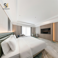 Ensemble de meubles de salon d'hôtel, canapé modulaire en tissu, fauteuils en bois massif, suite d'hôtel avec services, meubles sur mesure