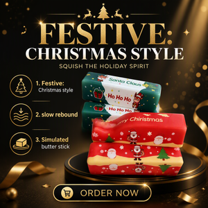 Juguete antiestrés de Navidad de rebote lento, barras de mantequilla de PU realistas, juguete blandito para aliviar el estrés - Product Image 1
