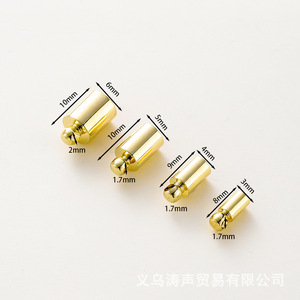 Fermoir cylindrique plaqué or pour bijoux, accessoires DIY pour bracelets et colliers, base en cuivre 14K inaltérable, origine Yiwu - Product Image 5