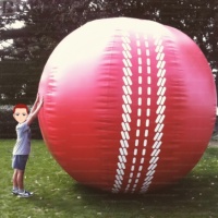 Ballon de cricket gonflable géant personnalisé avec logo LED, ballon sportif surdimensionné pour tournoi de cricket/activation de marque/promotion de vente au détail