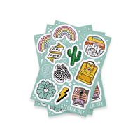 Pegatinas Personalizadas de PVC Decorativas Adhesivas Ecológicas de Alta Calidad, Resistentes a los Rayos UV, Impresión Rectangular, Corte Kiss Cut, Impermeables, Mate