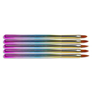 Lot de 3 pinceaux à ongles miniatures à manche gradué pour acrylique, airbrush, nail art, poils en nylon, peinture de détails, kit de manucure professionnel - Product Image 3