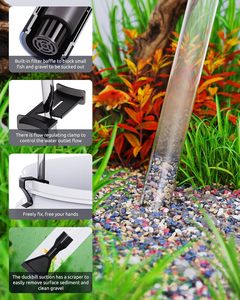 Seaoura SR-528 Aquarium Stofzuiger Grind Zand Reinigingsset Aquarium Afvoer Sifonpomp Grind Waterreiniger met Schrapertje - Product Image 5