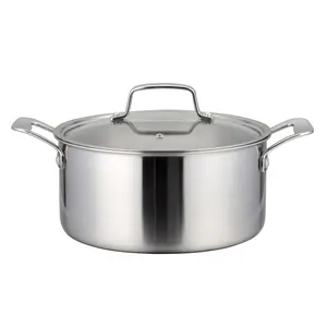 Hot Selling 304 Stainless Steel Jinggang Soup Pot Cooking Pot with Triple Layer Bottom Easy to Use and Clean