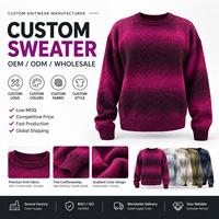 Pull-over en tricot personnalisé en gros, 280 GSM, mi-léger, doux et chaud, idéal pour les saisons de transition printemps-automne, commandes en gros