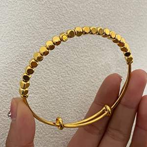 Gold Plated Beaded <b>Bracelet</b> <b>Ball</b> Shape Women's Jewelry Gift Zinc Alloy GS004 - Product Image 1