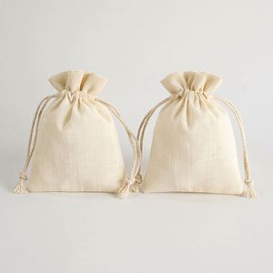 Sac de rangement pour bijoux en coton de bambou avec cordon de serrage, doublure en flanelle, style minimaliste, 8*10cm, fourni directement par l'usine - Product Image 4