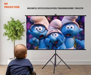 VIY layar proyektor Tripod <span class=keywords><strong>100</strong></span> inci, proyeksi layar portabel Tinggi Anti Cahaya 4K HD dengan dudukan - Product Image 4