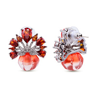 Anting-anting Zirkon Desain Cantik Trendy Bunga Perhiasan Pengantin Pernikahan Lapisan Emas untuk Ulang Tahun Hadiah Antialergi untuknya