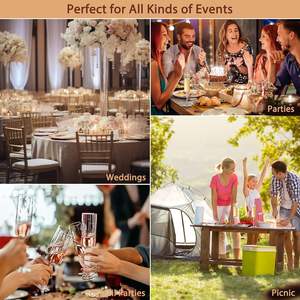 Flûtes à champagne en cristal soufflé, verres à champagne carrés transparents, flûtes à champagne pour mariage, Noël, anniversaire, fabriquées au Vietnam - Product Image 5