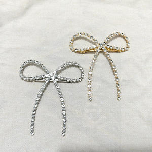 Pinza para el Cabello con Lazo de Diamantes de Imitación Brillantes de Aleación para Mujer, Elegante Decoración para el Cabello de Primavera, Accesorio para Fiestas y Bodas - Product Image 5