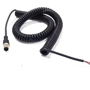 Coiled Spiral Cable Cord With Waterproof Sensor Connector For Outdoors Lighting
